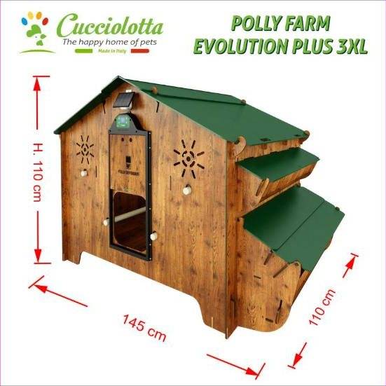 Pollaio Polly Farm Evolution Plus 3XL in HPL effetto legno